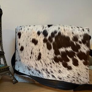 Cowhide Pattern Messenger Bag